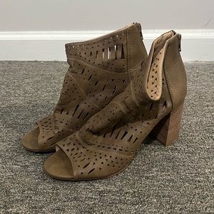 Restricted Brown Cut Out Open Toe Heels Size 9 US